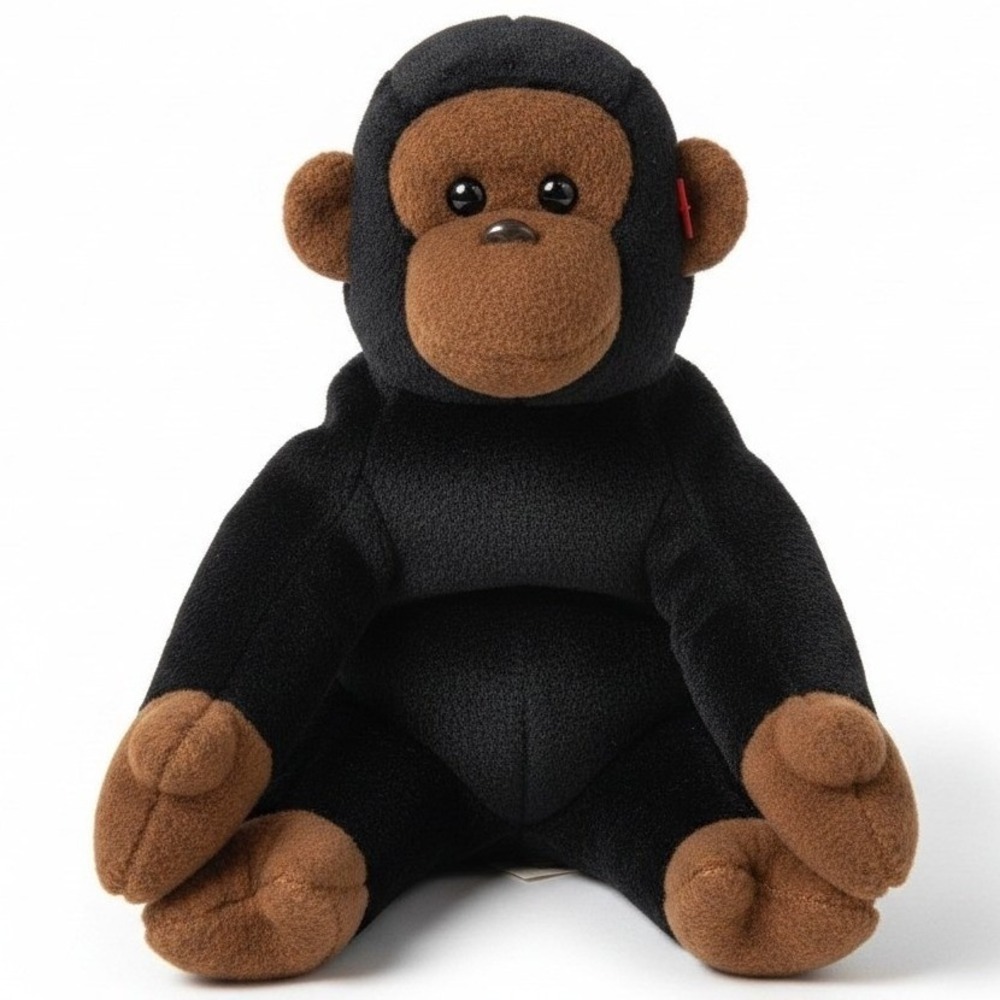VTG 1995 Ty Beanie Baby Congo the Gorilla Black‎ Brown Stuffed Animal Plush Toy